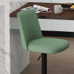Lot de 2 tabourets de bar LYKKE tissu vert acier noir mat