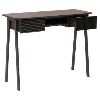 Console HWC-O40 table de téléphone table d'entrée/d'appoint tiroir de rangement MDV mélamine métal 88x110x40cm - aspe
