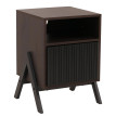 Table de chevet HWC-O40 commode table d'appoint armoire tiroir MDF métal mélamine 59 x 40 x 40 cm - aspect noyer