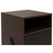 Table de chevet HWC-O40 commode table d'appoint armoire tiroir MDF métal mélamine 59 x 40 x 40 cm - aspect noyer