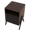 Table de chevet HWC-O40 commode table d'appoint armoire tiroir MDF métal mélamine 59 x 40 x 40 cm - aspect noyer