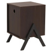 Table de chevet HWC-O40 commode table d'appoint armoire tiroir MDF métal mélamine 59 x 40 x 40 cm - aspect noyer