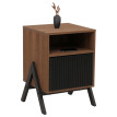 Table de chevet HWC-O40 commode table d'appoint armoire tiroir MDF métal mélamine 59 x 40 x 40 cm - naturel