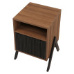 Table de chevet HWC-O40 commode table d'appoint armoire tiroir MDF métal mélamine 59 x 40 x 40 cm - naturel