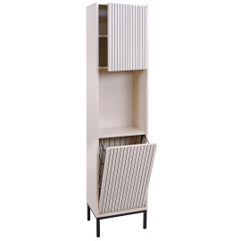 Armoire haute HWC-O42 armoire de salle de bain étagère de salle de bain compartiments de rangement panier à linge M