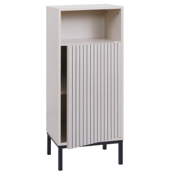 Commode HWC-O42 commode de salle de bain armoire de salle de bain armoire à 1 porte 3 compartiments de rangement MD