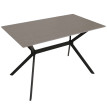 Table de salle à manger HWC-O58 table à manger en pierre frittée métallique aspect marbre 120 cm - gris