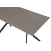 Table de salle à manger HWC-O58 table à manger en pierre frittée métallique aspect marbre 120 cm - gris