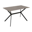 Table de salle à manger HWC-O58 table à manger en pierre frittée métallique aspect marbre 120 cm - gris