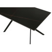 Table de salle à manger HWC-O58 table à manger en pierre frittée métallique aspect marbre 120 cm - noir-or