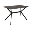 Table de salle à manger HWC-O58 table à manger en pierre frittée métallique aspect marbre 120 cm - noir-or