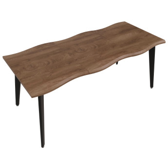 Table de salle à manger HWC-O60 table à rallonges fer MDF extensible 120-180 cm - aspect chêne clair