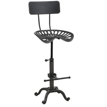 Tabouret de bar HWC-N26 chaise de bar tabouret de comptoir réglable en hauteur pivotant repose-pieds métal industr