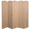 Paravent en bambou HWC-O30 cloison de séparation pare-vue pliable 5 panneaux 170 x 204 cm