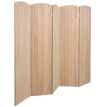 Paravent en bambou HWC-O30 cloison de séparation pare-vue pliable 5 panneaux 170 x 204 cm
