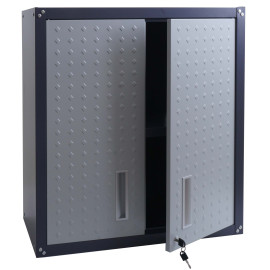 Armoire suspendue HWC-O52 armoire murale armoire de rangement bibliothèque verrouillable acier 77x77x31cm - gris cl