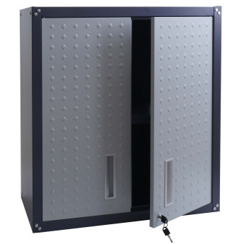 Armoire suspendue HWC-O52 armoire murale armoire de rangement bibliothèque verrouillable acier 77x77x31cm - gris cl