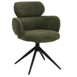 Chaise de salle à manger HWC-O77 chaise de cuisine rembourrée pivotante avec retour automatique tissu (310 g/m2) chen