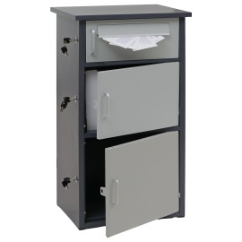 Boîte à colis HWC-O51 boîte à colis boîte à lettres boîte aux lettres à 3 compartiments acier 89 x 49 x 38 cm - gris