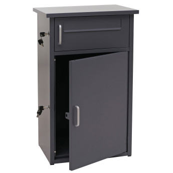 Boîte à colis HWC-O51 boîte à colis casier à colis boîte aux lettres 2 compartiments acier 78 x 49 x 38 cm - gris fo