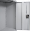 Armoire à dossiers HWC-O50 armoire de bureau en acier avec roulettes 2 portes verrouillables acier 98x80x40cm - gris