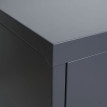 Armoire à dossiers HWC-O50 armoire de bureau en acier avec roulettes 2 portes verrouillables acier 98x80x40cm - gris