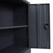 Armoire à dossiers HWC-O50 armoire de bureau en acier avec roulettes 2 portes verrouillables acier 98x80x40cm - gris