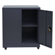 Armoire à dossiers HWC-O50 armoire de bureau en acier avec roulettes 2 portes verrouillables acier 98x80x40cm - gris