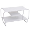 Table basse HWC-O49 table de salon style industriel 3 tablettes métal 45 x 80 x 40 cm - blanc