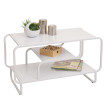 Table basse HWC-O49 table de salon style industriel 3 tablettes métal 45 x 80 x 40 cm - blanc