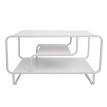 Table basse HWC-O49 table de salon style industriel 3 tablettes métal 45 x 80 x 40 cm - blanc