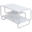 Table basse HWC-O49 table de salon style industriel 3 tablettes métal 45 x 80 x 40 cm - blanc