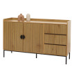 Sideboard HWC-O39 Commode Armoire Buffet 3 tiroirs 2 portes bois mélaminé 80x130x42cm - naturel