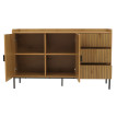Sideboard HWC-O39 Commode Armoire Buffet 3 tiroirs 2 portes bois mélaminé 80x130x42cm - naturel