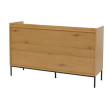Sideboard HWC-O39 Commode Armoire Buffet 3 tiroirs 2 portes bois mélaminé 80x130x42cm - naturel