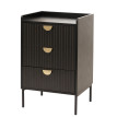 Commode HWC-O39 Armoire Highboard 3 tiroirs mélamine MDF 77x50x42cm - aspect bois noir