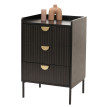 Commode HWC-O39 Armoire Highboard 3 tiroirs mélamine MDF 77x50x42cm - aspect bois noir