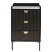 Commode HWC-O39 Armoire Highboard 3 tiroirs mélamine MDF 77x50x42cm - aspect bois noir