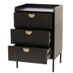 Commode HWC-O39 Armoire Highboard 3 tiroirs mélamine MDF 77x50x42cm - aspect bois noir
