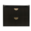 Commode HWC-O39 Armoire Highboard 3 tiroirs mélamine MDF 77x50x42cm - aspect bois noir