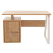 Bureau HWC-O32 table d'ordinateur table de travail tiroir bois mélaminé 77x118x58cm - orme naturel