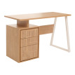 Bureau HWC-O32 table d'ordinateur table de travail tiroir bois mélaminé 77x118x58cm - orme naturel