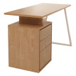 Bureau HWC-O32 table d'ordinateur table de travail tiroir bois mélaminé 77x118x58cm - orme naturel