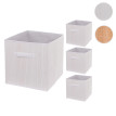 Lot de 4 boîtes pliantes HWC-C21 corbeille de rangement Boîte de tri Boîte de rangement bambou 32x32x32cm - blanc
