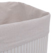 Lot de 2 paniers de rangement HWC-C21 Panier Boîte de rangement Boîte de tri Panier d'étagère bambou 33x33x23cm - blan