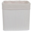 Lot de 2 paniers de rangement HWC-C21 Panier Boîte de rangement Boîte de tri Panier d'étagère bambou 33x33x23cm - blan
