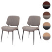 Lot de 2 chaises de salle à manger HWC-O44 chaise de cuisine tissu en bois courbé (370g/m2) ko-Tex MVG - aspect noyer