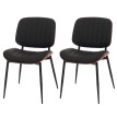 Lot de 2 chaises de salle à manger HWC-O44 chaise de cuisine bois courbé simili-cuir Oeko-Tex MVG - aspect noyer noir