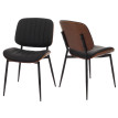 Lot de 2 chaises de salle à manger HWC-O44 chaise de cuisine bois courbé simili-cuir Oeko-Tex MVG - aspect noyer noir