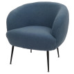 Fauteuil Lounge HWC-O37 Fauteuil Cocktail/Club Fauteuil rembourré Tissu/Textile Bouclé (330g/m2) Métal MVG - bleu